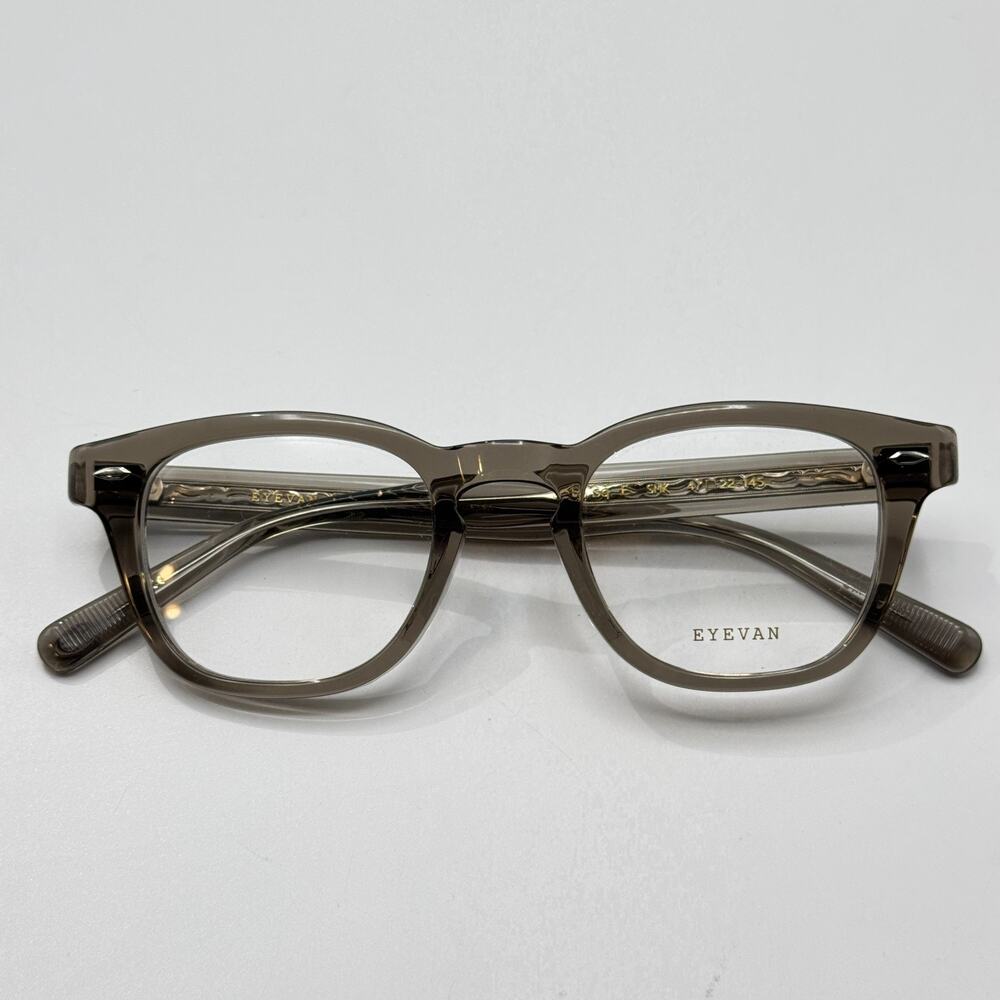 Eyevan Eyeglasses Frames Webb-E SQ SMK Transparent Gray Square 47-22-145